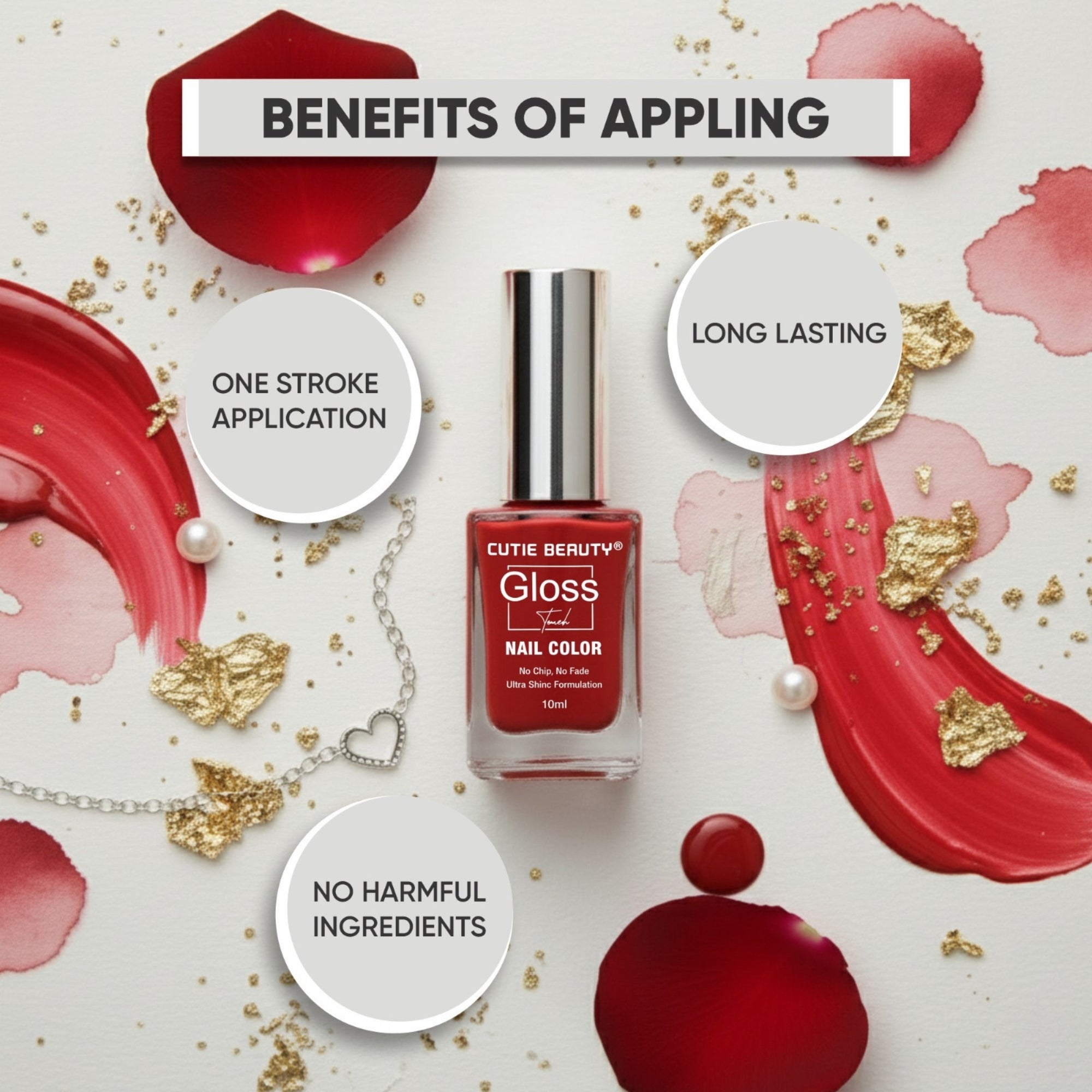 Glossy Nail Polish Pack of 3