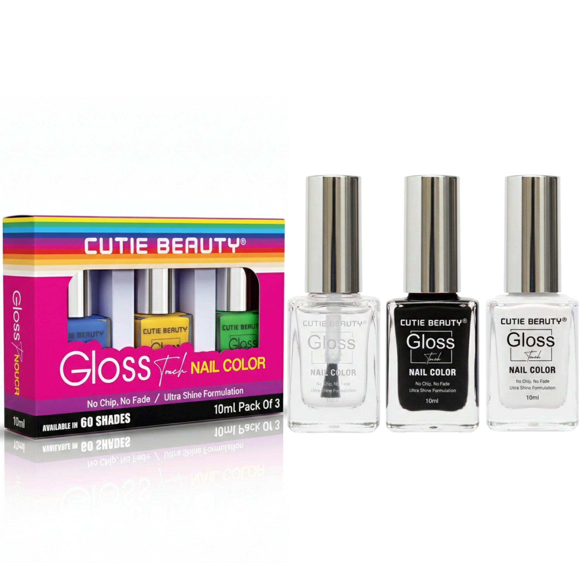 Glossy Nail Polish Pack of 3
