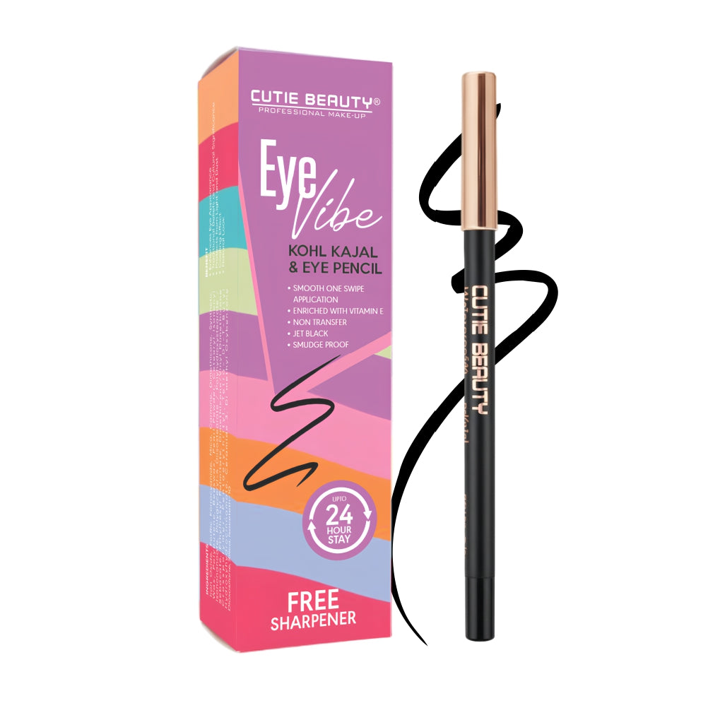 Cutie Beauty Kohl Kajal for Women | Stay upto 24 Hours Jet Black Kohl  Long Lasting Waterproof Kajal