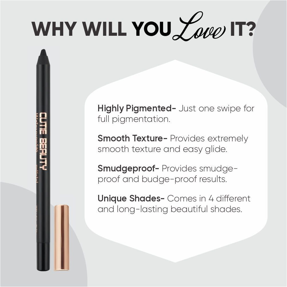 Cutie Beauty Kohl Kajal for Women | Stay upto 24 Hours Jet Black Kohl  Long Lasting Waterproof Kajal