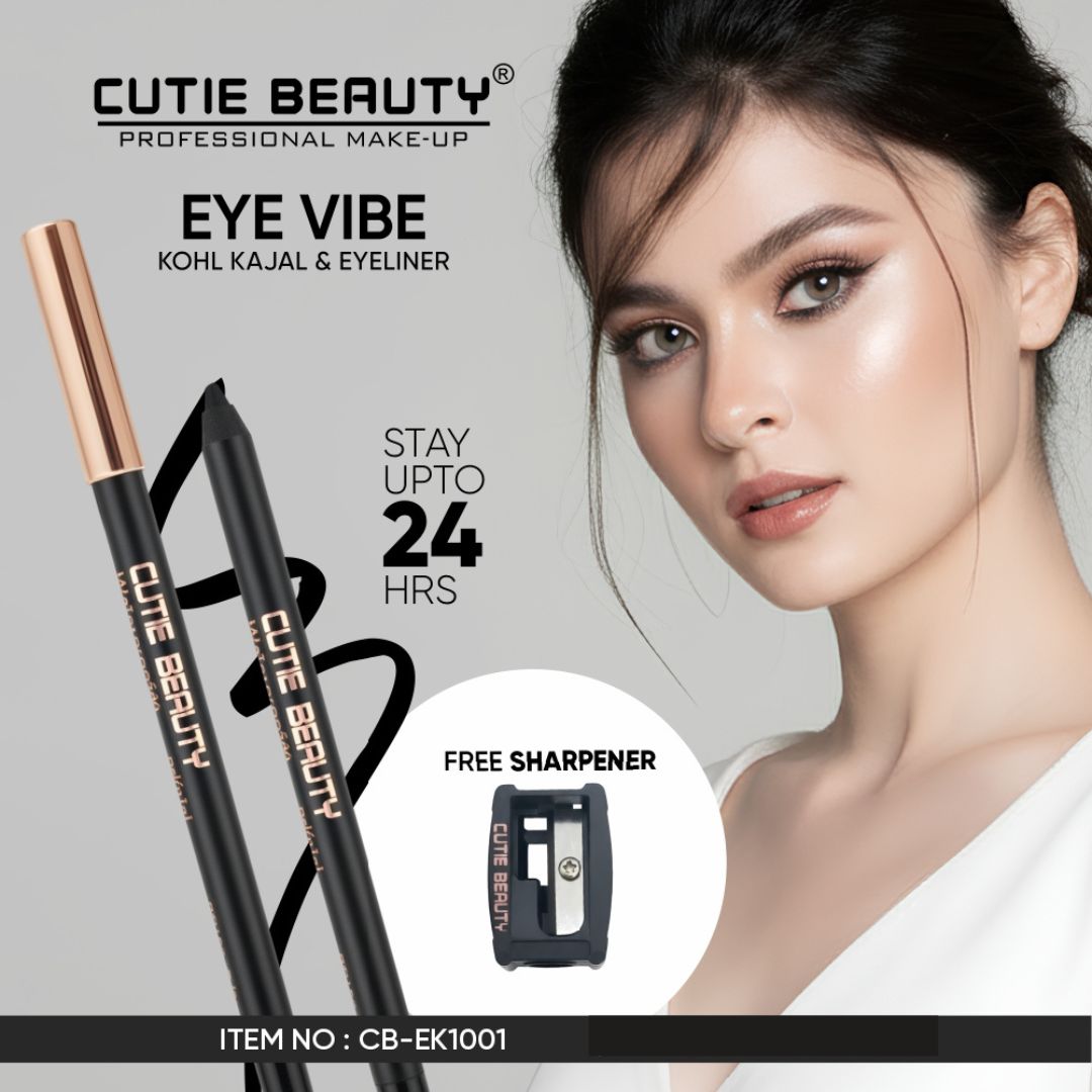 Cutie Beauty Kohl Kajal for Women | Stay upto 24 Hours Jet Black Kohl  Long Lasting Waterproof Kajal