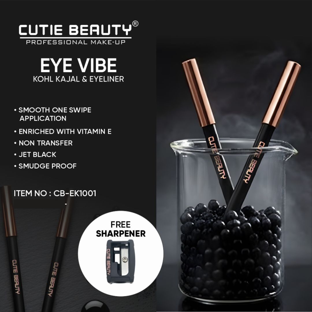 Cutie Beauty Kohl Kajal for Women | Stay upto 24 Hours Jet Black Kohl  Long Lasting Waterproof Kajal