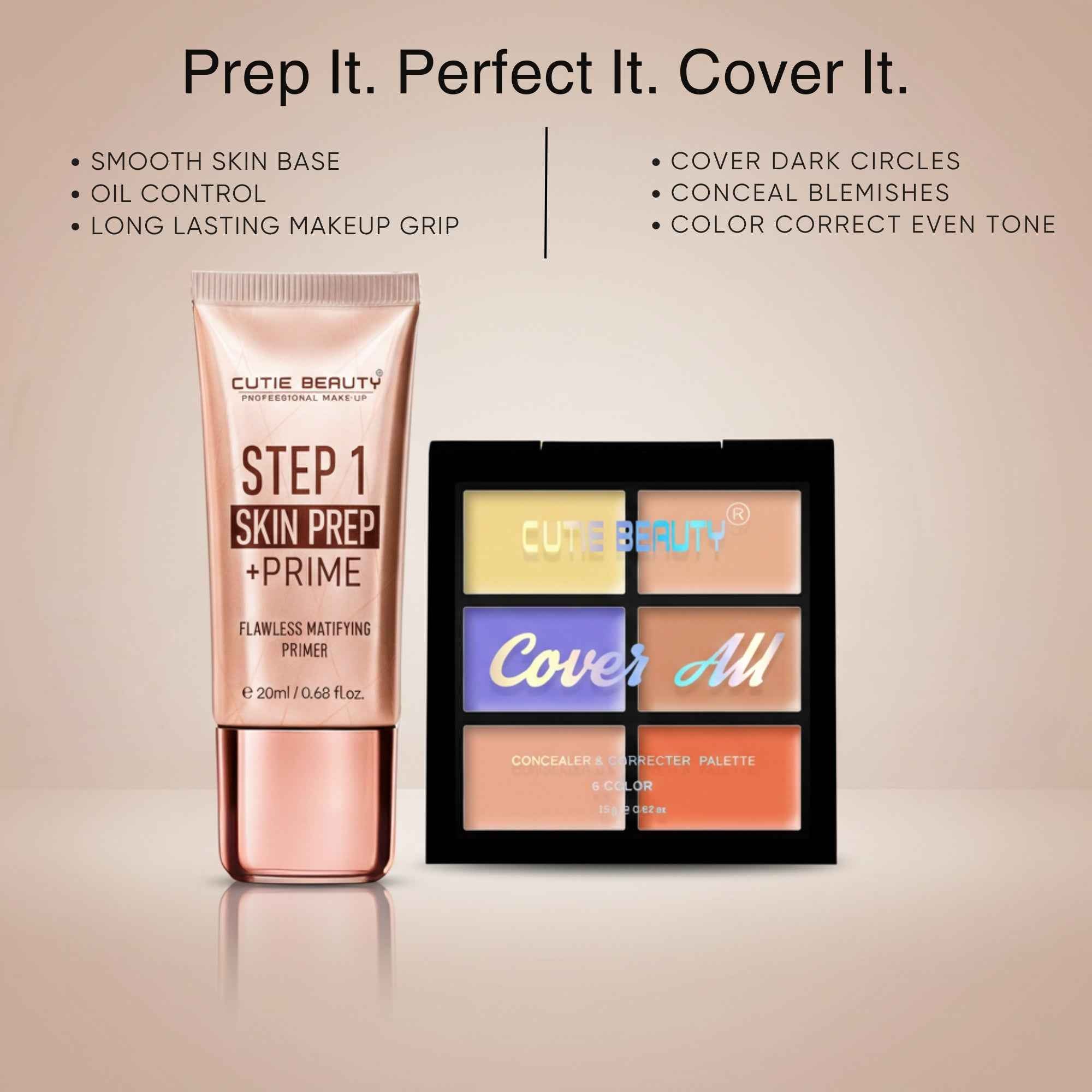 Cutie Beauty Primer + Concealer Palette Combo